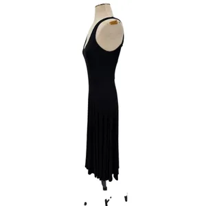 Marine Layer Lexi Rib Fit and Flare Midi Dress Black Sleeveless Size Small thumbnail 6