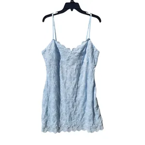 Anthropologie‎ Mare Mare NWT Light Blue Lace Mini Dress XL Sleeveless XL thumbnail 2