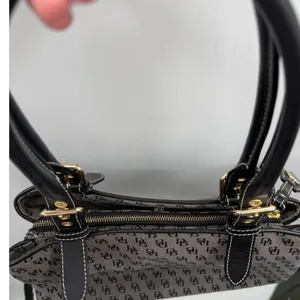 Dooney & Bourke Signature Monogram Jacquard Satchel Gray‎ Black Shoulder Bag thumbnail 11