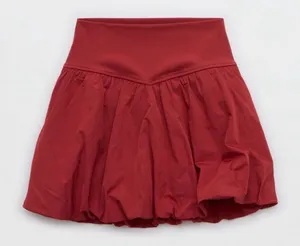 OFFLINE by Aerie Maroon Bubble Skort  thumbnail 1