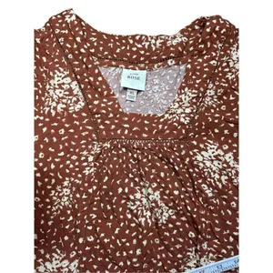 Knox Rose Floral‎ Boho Western Dress Rust Brown Cream Sz XL thumbnail 8
