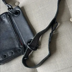 Hammitt Tony Smallolivine Snakeskin Leather Crossbody Blue Haze thumbnail 10