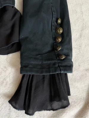 Free People Romantic Ruffles Jacket in Black Combo Size Small thumbnail 12