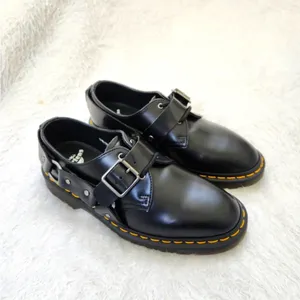 Dr. Martens Docs Henree Black Polished Smooth Leather Buckle Shoes Size 6 /EU 37 thumbnail 3