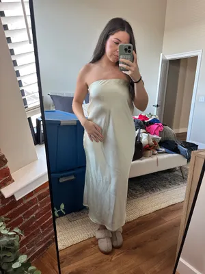 Green Satin Midi ZARA Dress thumbnail 4