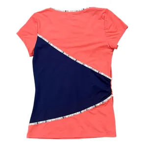 Eleven by Venus Williams Womens Coral Pink Navy Blue V-Neck‎ Athletic Top Size S thumbnail 4