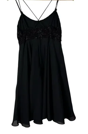 Blondie and Me Evening Black Lace Bust Y2K Fit & Flare Mini Cocktail Dress 6‎ thumbnail 1