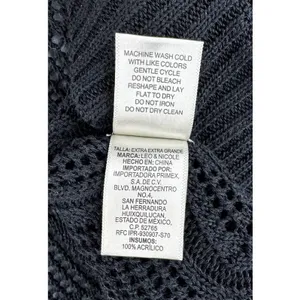 Leo & Nicole Top Sz XXL Women Black Open Knit Cardigan 3/4 sleeves thumbnail 6