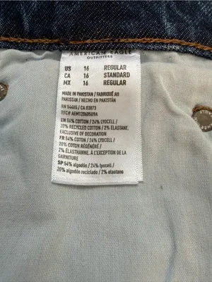 American Eagle Outfitters Mid-Rise Straight Leg Jeans Stove Pipe Dark Blue Wash thumbnail 9