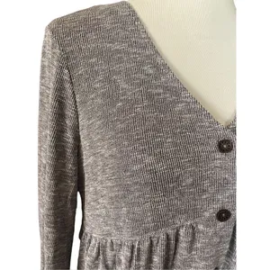 Ces Femme Baby Doll Button Down Swing Dress Mocha Gray Size Small -NWT thumbnail 8