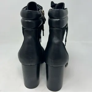 WHBM Becca Combat Boots Womens US 9M Black Suede Lace Up Block Heel thumbnail 4