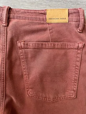 American Eagle Dreamy Drape Stretch Low Rise Ultra Wide Leg Pants 2 Dark Rust thumbnail 8