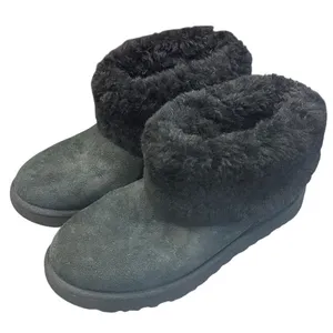 Ugg Black Classic Mini Fluff Shearling Sheepsksin Cuff Boot Sz 8 Cozycore Lounge thumbnail 1