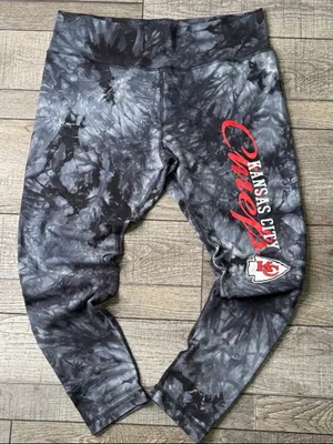 NFL Kansas City Chiefs Black Tie-Dye Leggings thumbnail 1