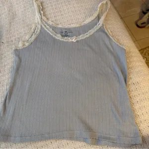 Brandy Melville Light Blue Camisole with Lace Trim thumbnail 1