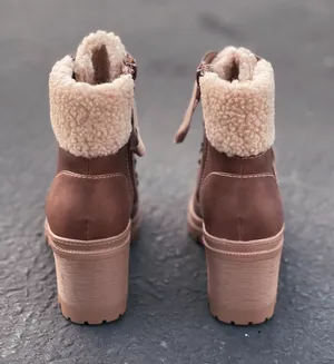 Coganic Sherpa lace Up Lug Sole Boot Brown Size 6 thumbnail 4