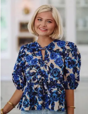 Hazel and Olive Abstract blooms blouse thumbnail 1