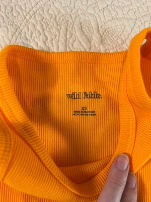wild fable Ribbed Cropped Tank in Bright Orange thumbnail 5