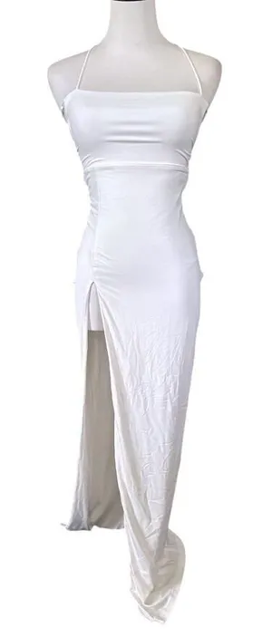 NWT BabyBoo Victoria Maxi Dress Size XS White‎ Strappy Back thumbnail 1