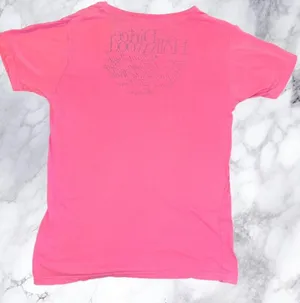 Y2K Dirty Hollywood Pink Graphic Tee Sunset Strip‎ Edgy Slogan Shirt Medium thumbnail 4