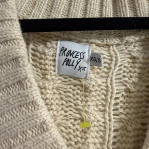 Princess Polly Cream Cable Knit V-Neck Sweater thumbnail 3