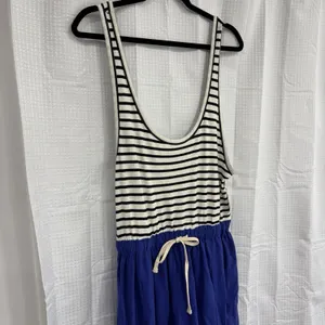 Free People Jumpsuit Womens Size Small Le Plage Blue White Black Stripe NWT thumbnail 3