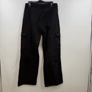Cider Alessia Cargo Jeans L Black High Rise Wide Leg Y2K Utility NWT thumbnail 4