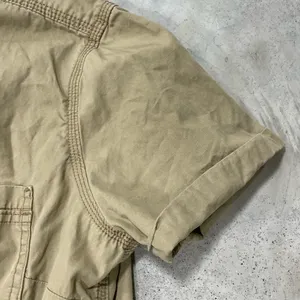 Carhartt Womens Brown Duck Short Sleeve Top Blouse Button Down Size Medium 8-10 thumbnail 3