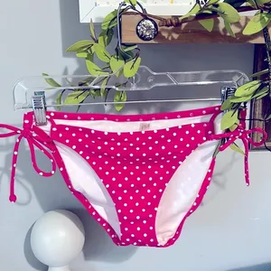 Victoria’s Secret Pink Polka Dot String Bikini Womens M Side Ties thumbnail 1
