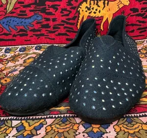 Toms Black Studded Slip-On Shoes thumbnail 1