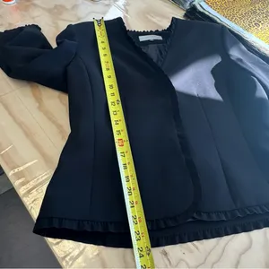 Vintage Tahari ASL Classic Career Ruffle Regular Fit Blazer Jacket Black Size 16 thumbnail 12
