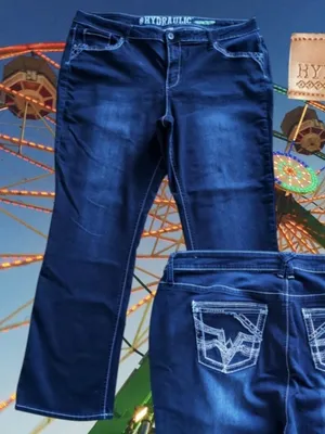 Hydraulic Emma Mid Rise Denim Stretch Dark Blue Jeans Womens Size 24W (41x31) thumbnail 1