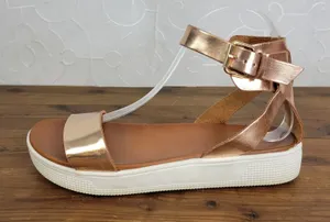 Altar'd‎ States Womens Sandals Sz 7.5 Rose Gold Ankle Strap Hook & Loop Platform thumbnail 1