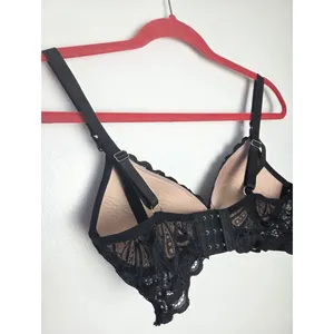 Black Lace Nursing Bra Wireless 34 B Small Chest Breastfeeding thumbnail 5