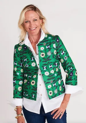 CK Bradley Green Floral Bolero Blazer size Small thumbnail 1