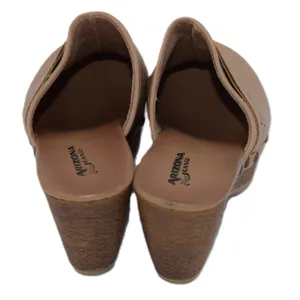 Arizona Jeans Co Tan Faux Leather Cutout Wedge Clogs Women's Size‎ 7.5 thumbnail 6