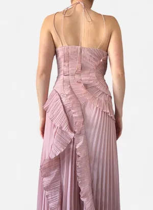 Shein Pink Ruffle Maxi Dress thumbnail 3