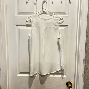 NWT Sweet Rain Womens White Sleeveless Sequin Peter Pan Collar High Low‎ Top L thumbnail 5
