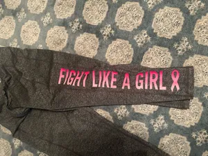 Ideology XL crop leggings grey Run Like a Girl pink logo nwot thumbnail 2