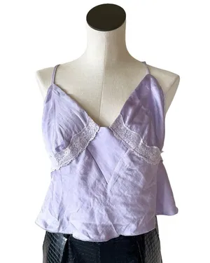 NWOT Intimately By Free People Lilac 90’s Style Camisole Lace Trim Top thumbnail 2