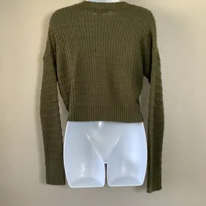 Mossy Green Cottagecore Goblincore Forest‎ Fairy Button Up Knitted Cardigan XS thumbnail 6