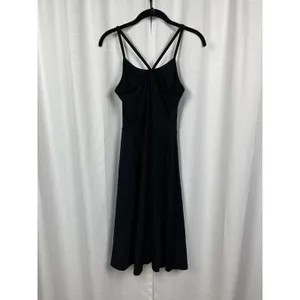 PACT Organic Black Organic Cotton Fit&Flare Midi Dress Sz.L NWT thumbnail 12