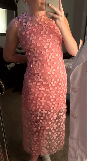 Showpo Pink Flower Net Midi Dress thumbnail 2