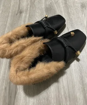 Black Fluffy Loafers. Size 5.5 thumbnail 5