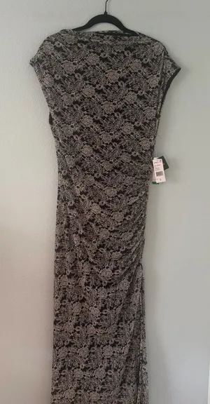 Black and white Floral Lace-Print Maxi Dress - Women thumbnail 1