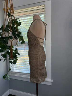 Significant Other Siena Mini Dress Size 2 Halter Crochet Knit thumbnail 5