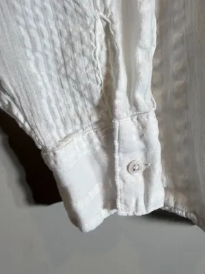 Aerie Striped Oversized Button Up Shirt Women's XS White Sheer Flowy Minimalist thumbnail 8