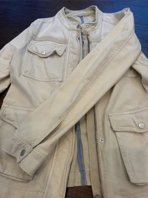 Free People Cream Field Jacket - Casual Utility Style Size Small ? - C69-055 thumbnail 7