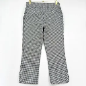 Autres Filles Houndstooth Pants Women M Black White Cropped Flare Stretch thumbnail 2