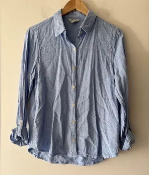Orvis Women’s Blue Linen Breathable Button Down Top‎ Long Sleeve thumbnail 1